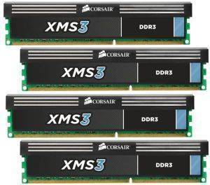 CORSAIR CMX16GX3M4A1600C9 XMS3 16GB 4X4GB DDR3 1600MHZ PC3 12800 QUAD CHANNEL KIT