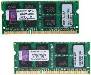 KINGSTON KVR13S9K2/16 16GB (2X8GB) SO-DIMM DDR3 PC3-10600 1333MHZ CL9 VALUE RAM DUAL CHANNEL KIT