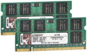 KINGSTON KVR800D2S6K2/2G 2GB (2X1GB) SO-DIMM DDR2 PC2-6400 800MHZ CL6 VALUE RAM DUAL CHANNEL KIT