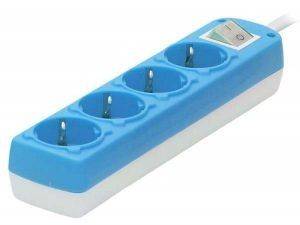 SAS 100-11-517 COLOURLINE 4-SOCKET POWER STRIP WITH CABLE BLUE