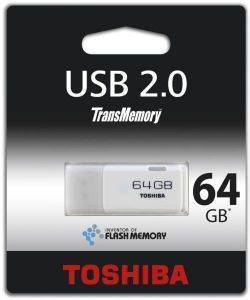 TOSHIBA HAYABUSA 64GB USB2.0 FLASH DRIVE TRANSMEMORY WHITE