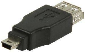 VALUELINE VLCP60902B USB A FEMALE - USB MINI 5-PIN MALE USB2.0 ADAPTER