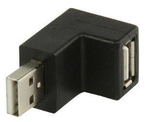 VALUELINE VLCP60930B USB A MALE - USB A FEMALE 90 HOOKED USB2.0 ADAPTER