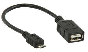 VALUELINE VLMP60515B0.20 USB2.0 A - MICRO B OTG DATA CABLE 0.20M