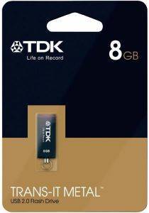 TDK TRANS-IT METAL 8GB USB2.0 FLASH DRIVE BLACK