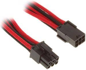 BITFENIX 6-PIN PCIE EXTENSION 45CM - SLEEVED BLACK/RED/BLACK