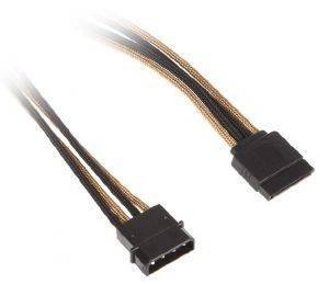 BITFENIX MOLEX TO SATA ADAPTER 45CM - SLEEVED GOLD/BLACK