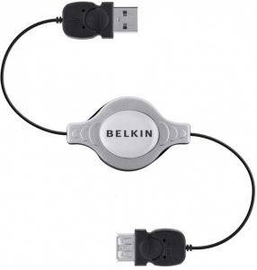 BELKIN F3U134CP1MRTC RETRACTABLE USB2.0 EXTENSION CABLE 1M