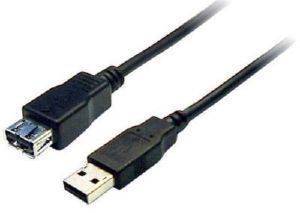 EQUIP 128852 USB 2.0 CABLE A MALE-A FEMALE 5M BLACK