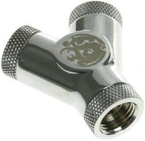 BITSPOWER Y-ADAPTER 3X IG 1/4 INCH ROTATING SHINY SILVER