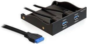 DELOCK 61896 USB 3.0 FRONT PANEL 2-PORT WITH INTERNAL 19 PIN USB 3.0 PIN HEADER