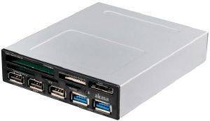AKASA AK-ICR-17 5-PORT USB3.0 CARD READER WITH ESATA AND USB PANEL 3.5\'\' BLACK