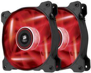CORSAIR AIR SERIES AF120 LED RED QUIET EDITION HIGH AIRFLOW 120MM FAN TWIN PACK