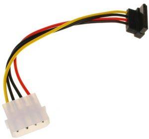 INLINE SATA POWER ADAPTER CABLE TO 4-PIN MOLEX ANGLED UP