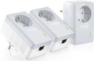 TP-LINK TL-PA4010PTKIT AV500 POWERLINE ETHERNET ADAPTER WITH AC PASSTHROUGH 3-PACK NETWORK KIT