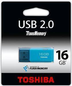 TOSHIBA TRANSMEMORY HAYABUSA 16GB USB2.0 FLASH DRIVE AQUA