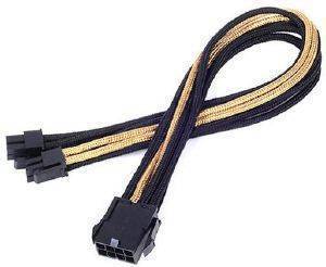 SILVERSTONE PP07-EPS8BG EPS 8-PIN TO EPS/ATX 4+4-PIN CABLE 300MM BLACK/GOLD