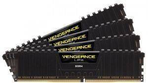 RAM CORSAIR CMK16GX4M4A2666C15 VENGEANCE LPX BLACK 16GB (4X4GB) DDR4 2666MHZ QUAD CHANNEL KIT