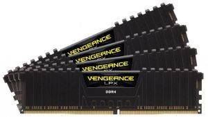 RAM CORSAIR CMK32GX4M4A2133C13 VENGEANCE LPX BLACK 32GB (4X8GB) DDR4 2133MHZ QUAD CHANNEL KIT