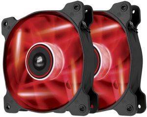 CORSAIR AIR SERIES SP120 LED RED HIGH STATIC PRESSURE 120MM FAN DUAL PACK