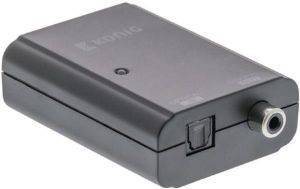 KONIG KNACO2501 DIGITAL AUDIO CONVERTER TOSLINK OPTICAL FEMALE - S/PDIF RCA FEMALE DARK GREY