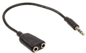 VALUELINE VLAP22100B0.20 STEREO AUDIO SPLITTER CABLE 3.5MM MALE - 2X 3.5MM FEMALE 0.20M BLACK JACK