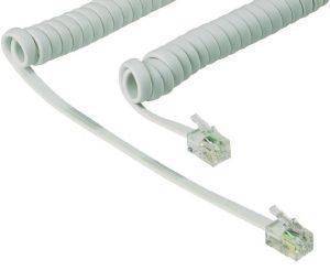 VALUELINE VLTP90100W2.00 MODULAR HANDSET COILED EXTENSION CORD 2M WHITE