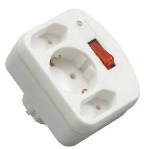 REV COMBI ADAPTER 2 1SOCKET WHITE