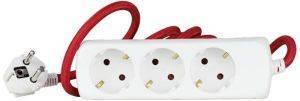 REV 3-WAY POWER STRIP WHITE/RED