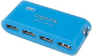 LOGILINK UA0088 USB2.0 4-PORT HUB WITH POWER SUPPLY BLUE