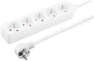ESPERANZA TL117 TITANUM 5-WAY SOCKET WITH SURGE PROTECTION AND GROUND PIN 1.5M WHITE