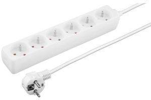 ESPERANZA TL122 TITANUM 6-WAY SOCKET WITH SURGE PROTECTION AND GROUND PIN 3M WHITE