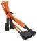 BITFENIX MOLEX TO 3X 3-PIN ADAPTER 20CM - SLEEVED ORANGE/BLACK