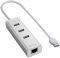 SHARKOON 3-PORT USB 3.0 ALUMINIUM HUB + RJ45 ETHERNET ADAPTER SILVER