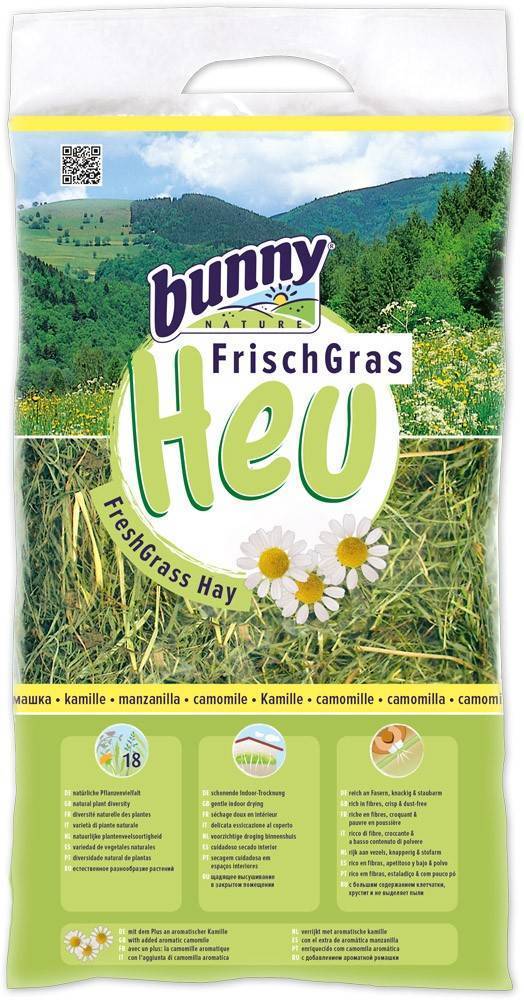ΧΟΡΤΟ ΤΡΩΚΤΙΚΩΝ BUNNY NATURE ALLGAU FRESHGRASS ΜΕ ΧΑΜΟΜΗΛΙ 500GR BUNNY NATURE