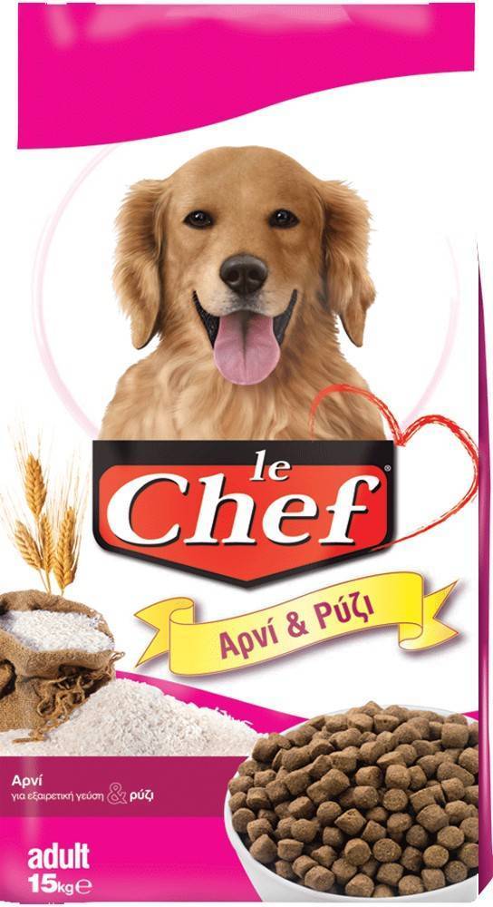 ΤΡΟΦΗ ΣΚΥΛΟΥ LE CHEF ΑΡΝΙ - ΡΥΖΙ 15KG