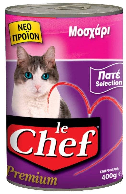 LE CHEF ΚΟΝΣΕΡΒΑ ΓΑΤΑΣ LE CHEF PATE ΜΟΣΧΑΡΙ 400GR