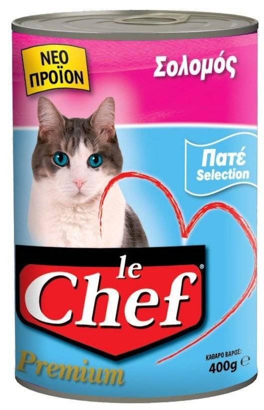 ΚΟΝΣΕΡΒΑ ΓΑΤΑΣ LE CHEF PATE ΣΟΛΟΜΟΣ 400GR
