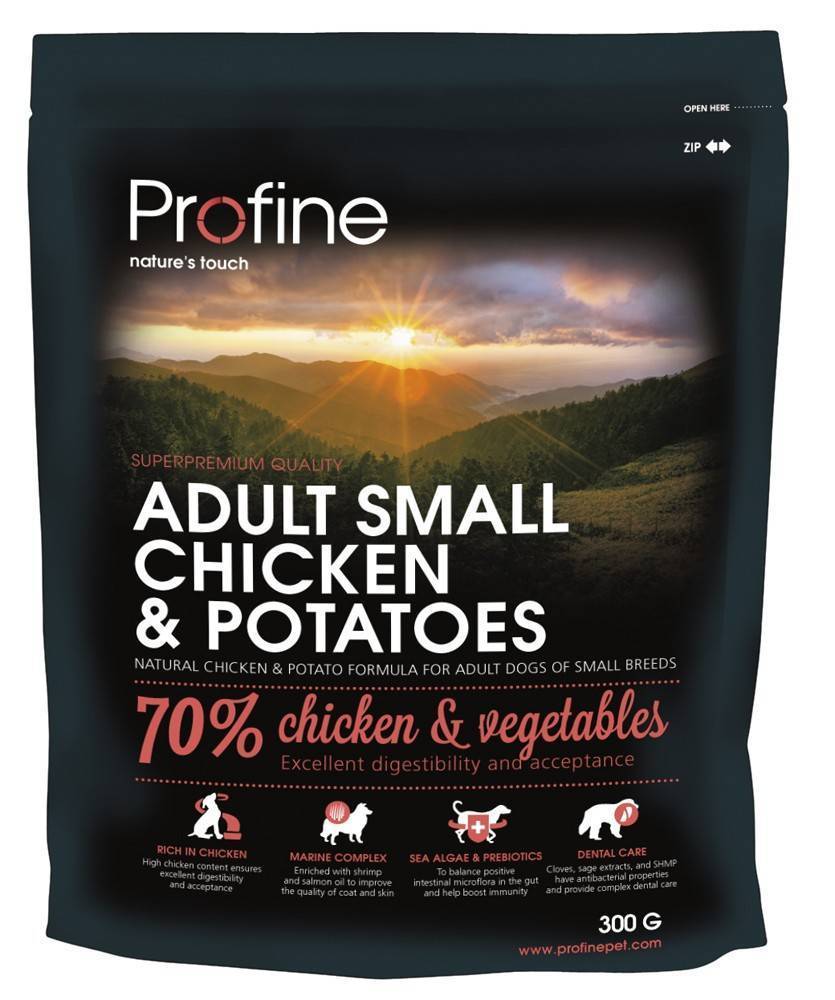 ΤΡΟΦΗ PROFINE ADULT SMALL BREED ΜΕ ΚΟΤΟΠΟΥΛΟ - ΠΑΤΑΤΑ 300GR