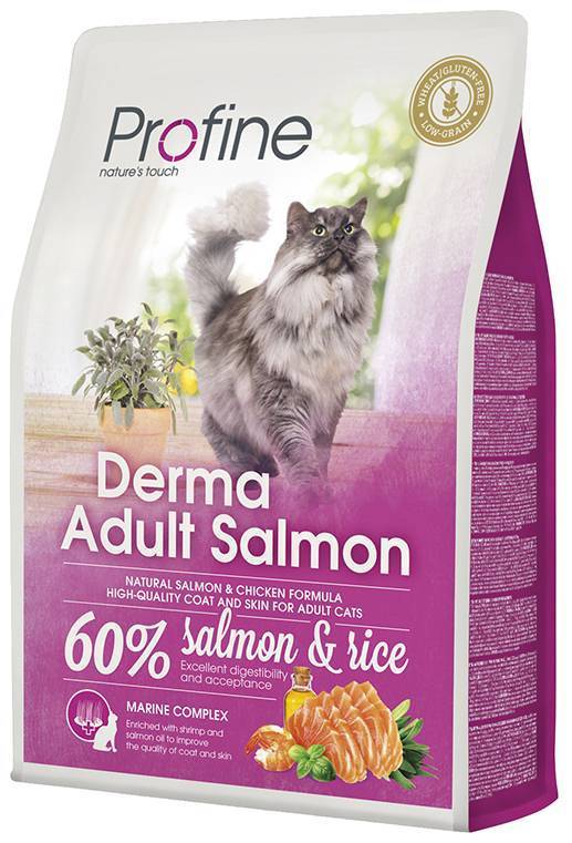 PROFINE ΤΡΟΦΗ PROFINE CAT DERMA ΜΕ ΣΟΛΩΜΟ - ΡΥΖΙ 2KG