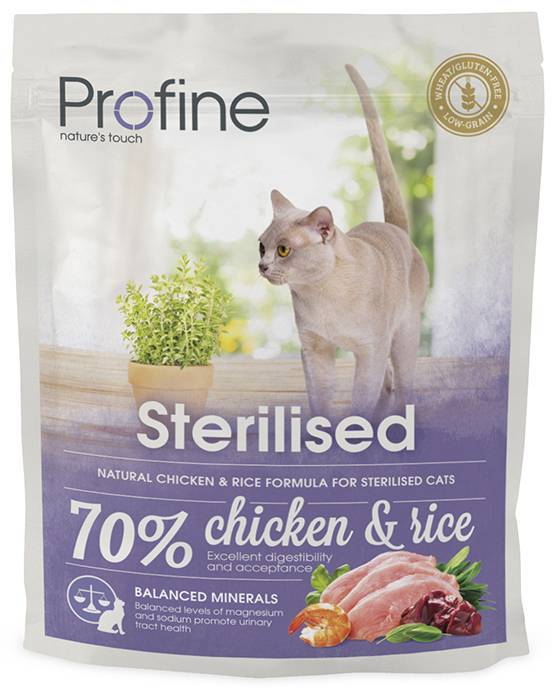 ΤΡΟΦΗ PROFINE CAT STERILIZED ΜΕ ΚΟΤΟΠΟΥΛΟ - ΡΥΖΙ 300GR