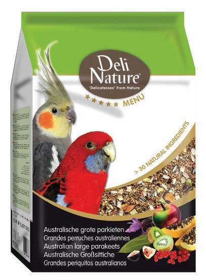 ΤΡΟΦΗ ΓΙΑ ΑΥΣΤΡΑΛΕΖΙΚΑ ΠΑΠΑΓΑΛΑΚΙΑ ΜΕΣΑΙΟΥ ΜΕΓΕΘΟΥΣ DELI NATURE 5 STAR MENU (800GR)