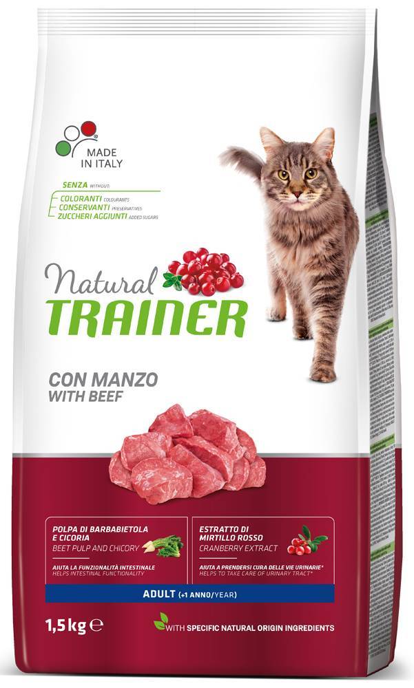 ΤΡΟΦΗ ΓΑΤΑΣ TRAINER NATURAL ADULT ΜΟΣΧΑΡΙ 1.5KG