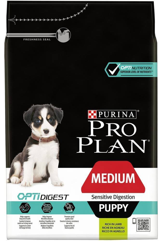 ΤΡΟΦΗ PURINA PRO PLAN DOG MEDIUM PUPPY SENSITIVE DIGESTION WITH OPTIDIGEST ΑΡΝΙ 3KG PROPLAN