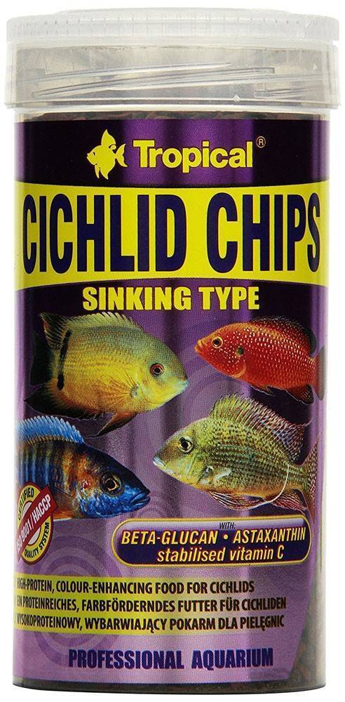 ΤΡΟΦΗ ΨΑΡΙΩΝ TROPICAL CICHLID CHIPS 520GR TROPICAL