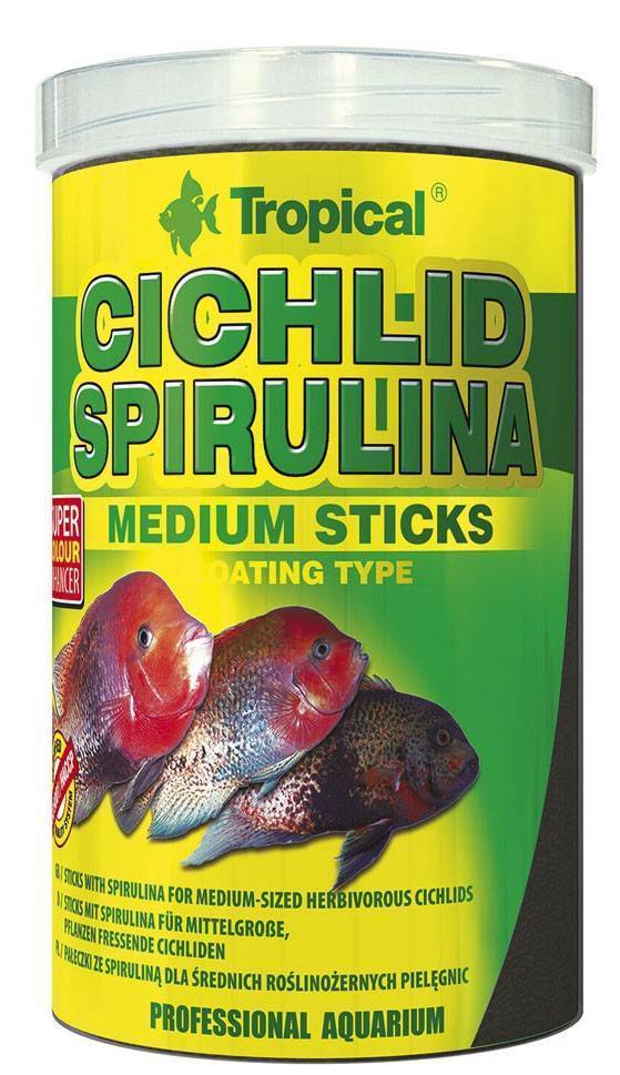 ΤΡΟΦΗ ΨΑΡΙΩΝ TROPICAL CICHLID SPIRULINA MEDIUM STICKS 90GR TROPICAL