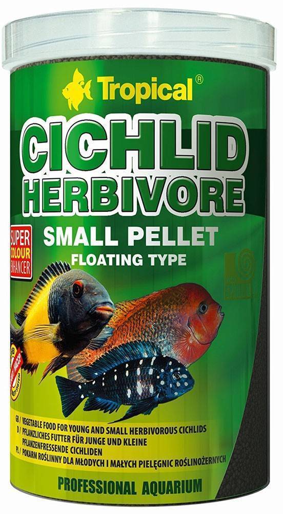 ΤΡΟΦΗ ΨΑΡΙΩΝ TROPICAL CICHLID HERBIVORE SMALL PELLET 90GR TROPICAL