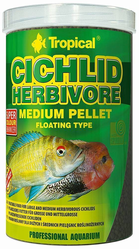 ΤΡΟΦΗ ΨΑΡΙΩΝ TROPICAL CICHLID HERBIVORE MEDIUM PELLET 360GR TROPICAL