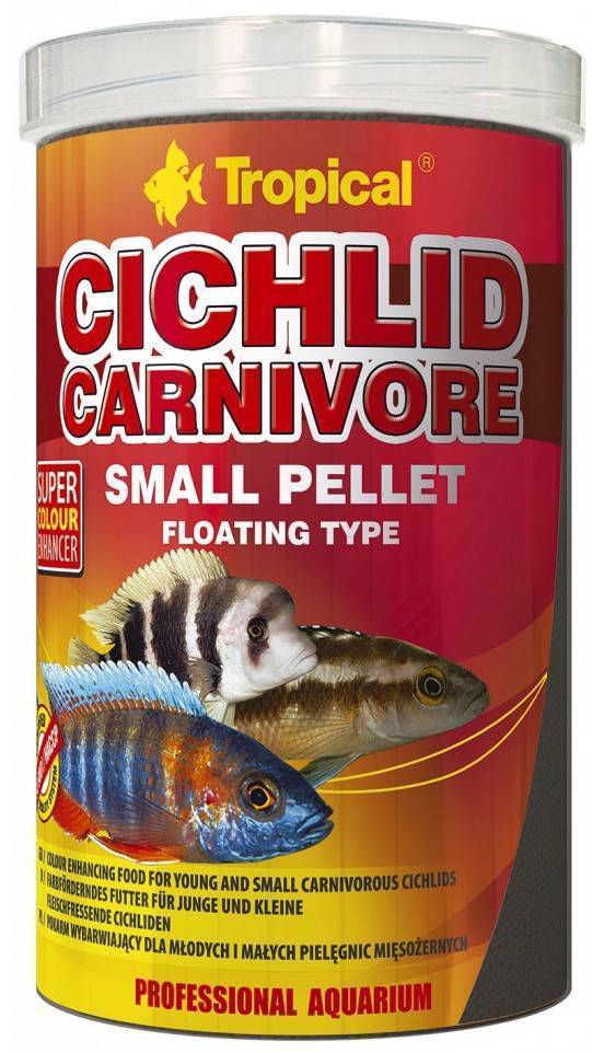 ΤΡΟΦΗ ΨΑΡΙΩΝ TROPICAL CICHLID CARNIVORE SMALL PELLET 90GR TROPICAL