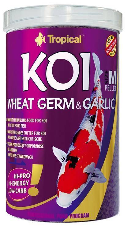 ΤΡΟΦΗ TROPICAL KOI WHEAT GERM - GARLIC PELLET SIZE M 320GR TROPICAL